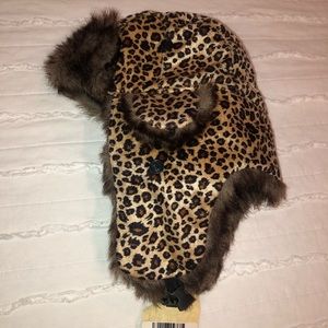 Cheetah print snow beanie